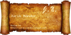 Jurik Nándor névjegykártya