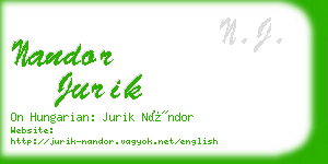 nandor jurik business card